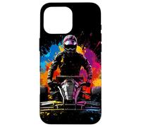 Completo da kart con splash multicolore per gli appassionati di kart Custodia per iPhone 16 Pro Max