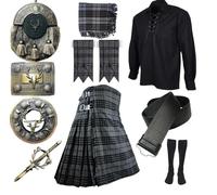 Completo Da Kilt Da Sposa In 10 Pezzi Con Testa Di Cervo Per Uomini Scozzesi