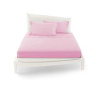 COMPLETO DA LETTO MATRIMONIALE TINTA UNITA LENZUOLA COORDINATO COPRICUSCINI