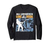 Completo da Pesca con Lenza e Amo per Pescatori Maschi Maglia a Manica