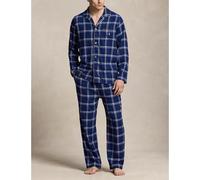 Completo da pigiama lungo in flanella Blu S A quadretti