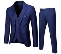 Completo da Ragazzo Giacca da Uomo Abiti da Lavoro Professionali Singolo Abito Sottile Colloquio Formale Abito Nero da Bambino Slim Fit con Bottone Jacket Giacca Elegante 10-18 (Navy, 13-14 Years)
