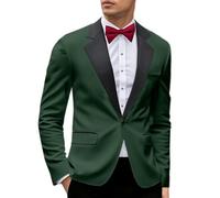 Completo da smoking da uomo a tre pezzi, slim fit, blazer coordinato, gilet e pantaloni, set per matrimoni, balli, eventi aziendali ed formali, creato per abiti eleganti e per feste, Verde scuro, 3XL