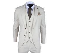 Completo Da Sposa Formale Beige A 3 Pezzi Per Uomo: Giacca, Gilet E Pantaloni