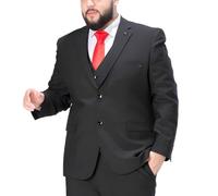 Completo Da Uomo 2 Pezzi, Abiti Da Uomo Taglie Forti, Completi Estivi Leggeri Con Giacca E Pantaloni A 2 Bottoni Per Matrimoni E Riunioni Di Lavoro(Black,XL)