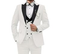 Completo da Uomo 3 Pezzi Slim Fit con Revers a Lancia, Smoking con Un Bottone, Giacca da Smoking, Gilet e Pantaloni, Taglie Forti, Completo Matrimonio e Ballo di fine Anno