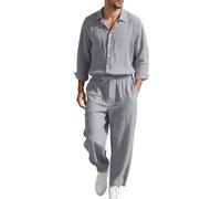 Completo da uomo a due pezzi, tinta unita, con camicia e pantaloni a manich | Vestiti Eleganti Da Cerimonia Uomo Taglie Elettrico Palestra Coreano Flanella Felpa Inglesi Materiale Garibaldi Uomini Nere