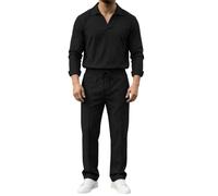 Completo da Uomo Composto da Camicia Maniche Lunghe Pantaloni, Casual, esti