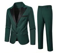 Completo da uomo con blazer formale a maniche lunghe e pantaloni a blocchi di colore, abito da sposo per cerimonie L,M,S,XL,XXLBlocchi di coloreTessuto