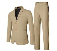Completo da uomo con camicia a maniche lunghe con bottoni davanti e pantaloni, stile minimalista. Completo casual da uomo. Completo elegante da uomo adatto per cerimonie e occasioni formali. L,M,S,XL,