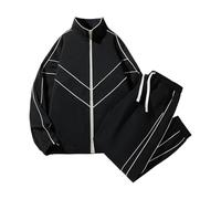 Completo da uomo con giacca e pantaloni senza cappuccio, stile casual, per sport all'aria aperta autunnali