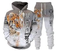 Completo da uomo elegante con cappuccio stampato per abbigliamento casual, completo alla moda slim fit, perfetto per l'uso quotidiano, comodo e versatile per le stagioni autunnali e primaverili.