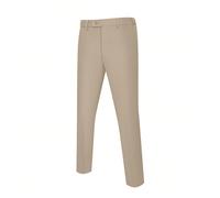 Completo da uomo Furuyal a 2 pezzi, comprendente pantaloni con tasche e cintura, in colore unito, gamba dritta, stile casual e leggero, adatto per lavoro, matrimonio, cerimonia, festa e altre occasion