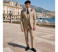 Completo da uomo Furuyal a 3 pezzi, elegante tinta unita, moda slim fit, abito formale, giacca doppiopetto con gilet e pantaloni, adatto per lavoro, feste, matrimoni e occasioni speciali L,M,S,XL,XS,X