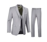 Completo da uomo Furuyal, stile minimalista elegante slim-fit monopetto a 3 pezzi, comprendente giacca, gilet e pantaloni, adatto per matrimoni, feste, gala e altre occasioni per esibire uno stile da 