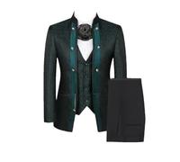 Completo da uomo in tre pezzi, a maniche lunghe, con blazer, gilet e pantaloni, per feste di nozze, EN8, L