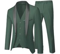 Completo da uomo in tre pezzi, per feste di nozze, pantaloni e gilet di grandi dimensioni, vestibilità aderente, 3 pezzi, 1, XL