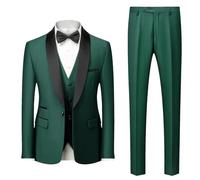 Completo da uomo in tre pezzi, per lavoro, matrimonio, festa, giacca, gilet, pantaloni, Esercito En8, 4XL