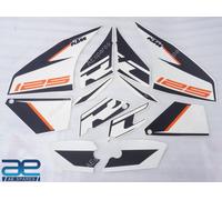 Completo Decalcomanie Grafiche Kit Adesivi Bianco Serbatoio Per KTM RC 125 2019