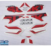 Completo Decalcomanie Grafiche Kit Adesivi Nero/ Rossa Per Suzuki