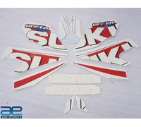 Completo Decalcomanie Grafiche Kit Adesivi Nero/Rosso Per Suzuki