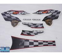 Completo Decalcomanie Grafiche Kit Adesivi Nero Tank Per Suzuki