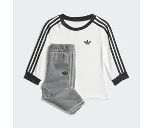 Completo denim long sleeve tee kids White / Black 9-12M