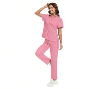 Completo di uniformi chirurgiche da donna, articoli per infermiere, top e pantaloni, divise cliniche, uniformi per saloni di bellezza, spa e lavoro in ospedale L,M,S,XL,XXLColore unicoTessuto intrecci