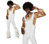 Completo Disco Bianco Anni '70 Saturday Night Fever Costumi Da Uomo Dungarees