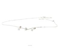 completo Donna Argento 925 collana griffe 3mm con orecchini punto luce zirconi