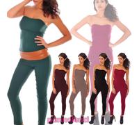 Completo donna elasticizzato bustino + pantaloni a sigaretta stretch AS-099