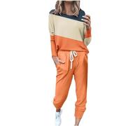 Completo Donna Elegante 2 Pezzi Completi Da Ginnastica Manica Lunga Girocollo Tuta Palestra Completo Sportiva Casual Set Top E Pantaloni a Gamba Larga Tute Per Jogging Yoga Fitness Da Casa Autunno