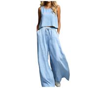 Completo Donna Elegante Cerimonia Estiva Orlo Irregolare Curvy Camicia Pantaloni Larghi Due Pezzi Tuta Completa Larga Tinta Unita Scollo Larghi Elegante Completi Set Abbigliamento Spiaggia Leggera