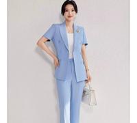 Completo Donna Elegante Con Giacca Doppiopetto E Pantaloni Estivi CF49703