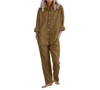 Completo Donna Estivo Lino Leggera Elegante Estivo Tute Da Ginnastica Taglie Forti Cotone E Lino Casual Camicia E Pantaloni Jogging Palestra Set Spiaggia Spiaggia Traspirante Curvy Set Due Pezzi