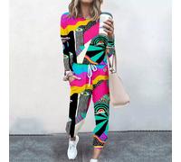 completo donna maglia pantaloni sportivo colorata rosa . set tuta fashion CS013