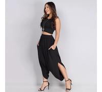 completo donna maglia top pantaloni larghi casual nero set tuta fashion 8289