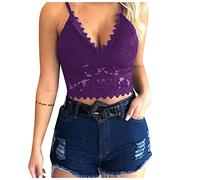 Completo Donna Sexy XL Vestiti Sexy Donna Aperti Reggiseno Comfort Wirefree Top Cinture Reggiseno Yoga Lingerie con Giarrettiera Toys Erotitici per Coppie A Letto Capodanno Purple S