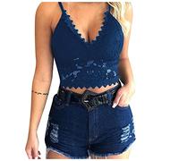 Completo Donna Sexy XL Vestiti Sexy Donna Aperti Reggiseno Comfort Wirefree Top Cinture Reggiseno Yoga Lingerie con Giarrettiera Toys Erotitici per Coppie A Letto Capodanno Dark Blue XXXL