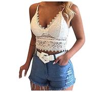 Completo Donna Sexy XL Vestiti Sexy Donna Aperti Reggiseno Comfort Wirefree Top Cinture Reggiseno Yoga Lingerie con Giarrettiera Toys Erotitici per Coppie A Letto Capodanno White XL