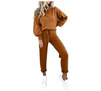 Completo Donna Sportivo Invernale Casual Tuta Da Ginnastica Comode Pullover Felpa Senza Cappuccio E Jogging Pantaloni Sportiva Completa Set Offerta Firmate Completi 2 Pezzi Tute Casa Palestra Yoga