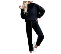 Completo Donna Sportivo Invernale Casual Tuta Da Ginnastica Comode Pullover Felpa Senza Cappuccio E Jogging Pantaloni Sportiva Completa Set Offerta Firmate Completi 2 Pezzi Tute Casa Palestra Yoga