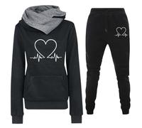Completo Donna Sportivo Tute Da Ginnastica Autunno Inverno Curvy Jogging Tracksuit Fitness Felpa Con Cappuccio E Pantalone Palestra Donna Due Pezzi Leggero Tuta Felpata Offerte Complete Taglie Forti