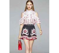 completo donna tailleur pantaloni corti top maglia camicia elegante 3212