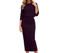 Completo due pezzi composto da abito midi e top in maglia elegante con gonn | Tuta Da Casa Signora Sportive Tempo Rosa Bianche Carta Argento Chiaro Classica Microfibra Freddo Skinny