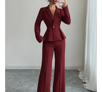 Completo elegante con vita stretta, pantaloni slim e svasati alla moda, outfit adatto per vacanze/appuntamenti, Festa dell'Indipendenza, abbigliamento da insegnante per donne L,M,S,XL,XSColore unicoTe