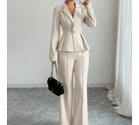 Completo elegante con vita stretta, pantaloni slim e svasati alla moda per pendolarismo, outfit per vacanze/appuntamenti, Festa dell'Indipendenza, abbigliamento da insegnante per donne L,M,S,XLColore