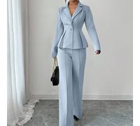 Completo elegante con vita svasata, pantaloni affusolati e alla moda per pendolarismo, adatto per vacanze, appuntamenti, Festa dell'Indipendenza, abbigliamento da insegnante per donne L,M,S,XLColore u