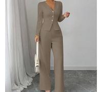 Completo elegante da donna con blazer a maniche lunghe e pantaloni, stile business/pendolarismo, adatto per l'estate, il Giorno dell'Indipendenza, la laurea, il ritorno a scuola L,M,S,XLColore unicoTe