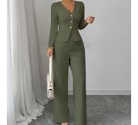Completo elegante da donna con blazer a maniche lunghe e pantaloni, stile business/pendolarismo, adatto per l'estate, il Giorno dell'Indipendenza, la laurea, il ritorno a scuola L,M,S,XLColore unicoTe